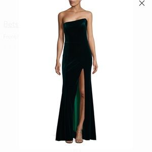 Betsy and Adam velvet emerald gown